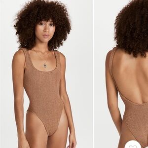 Hunza G Brown Classic Square One Piece